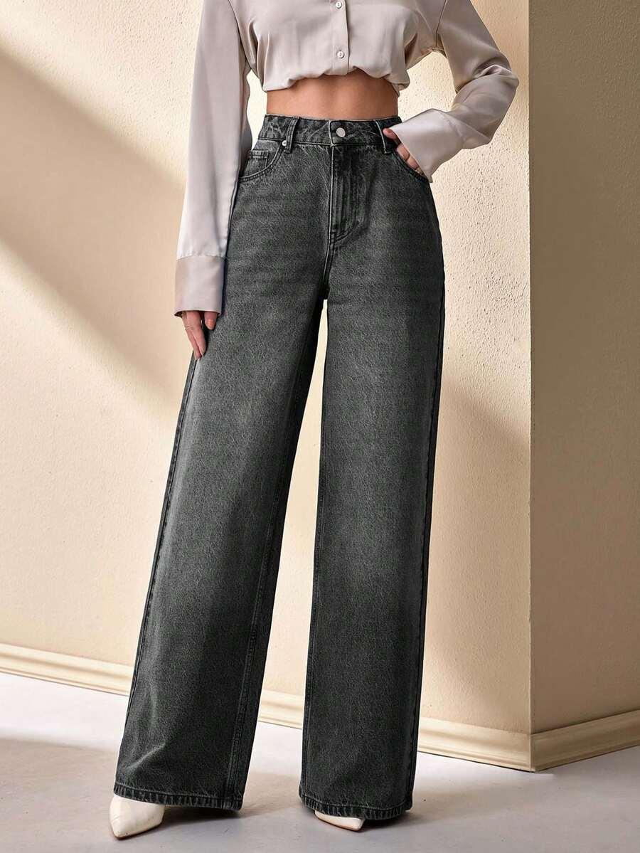 spodnie jeans wysoki stan