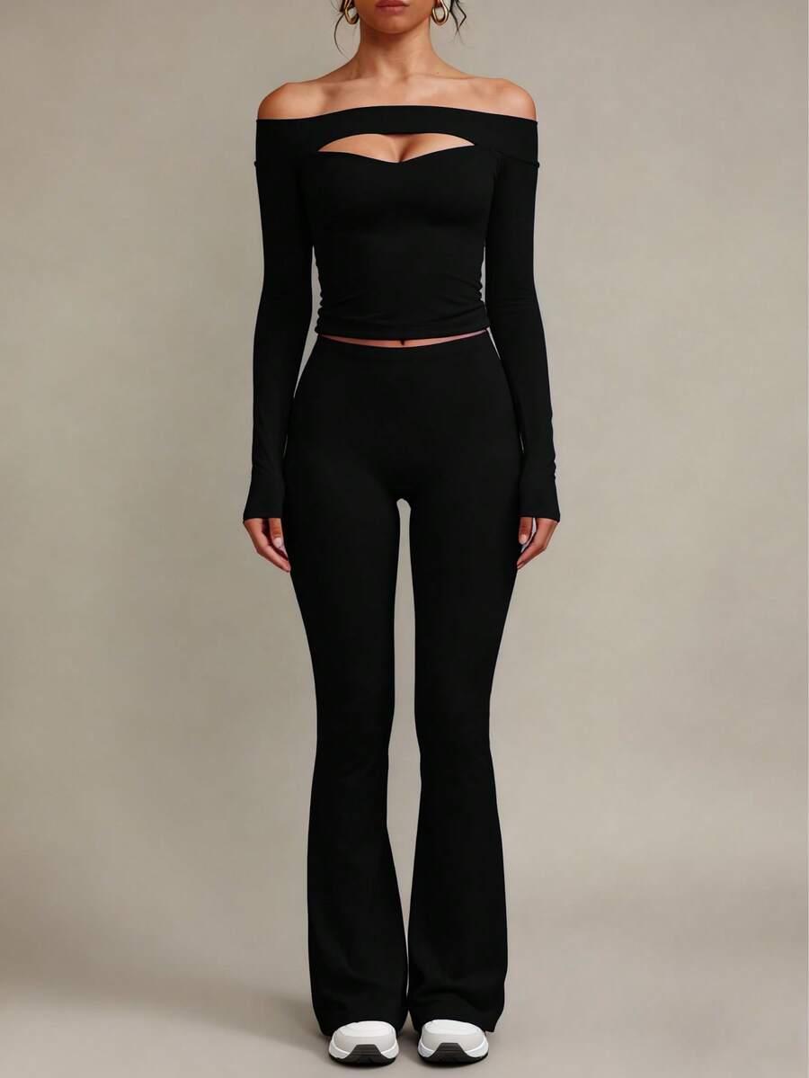 CZARNE LEGGINSY FLARE