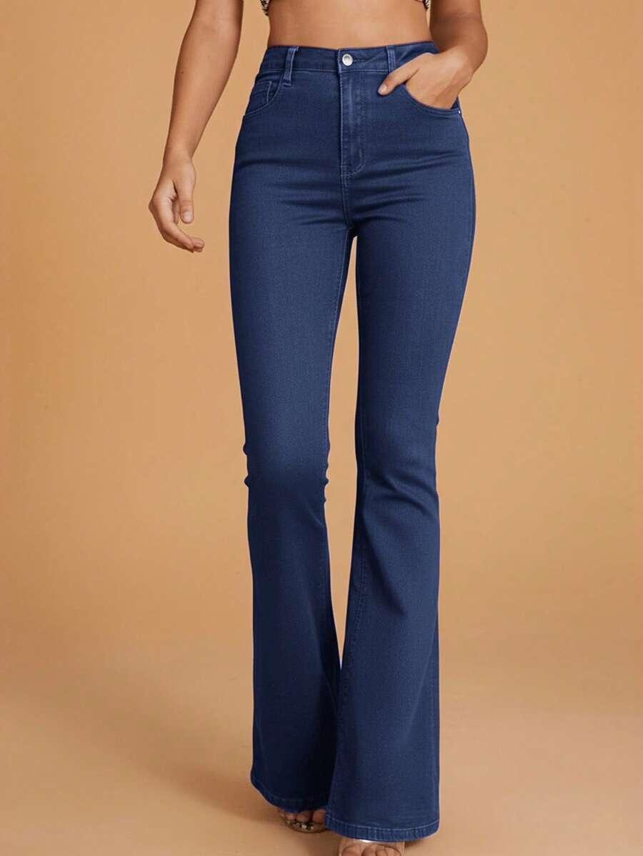 GRANATOWE SPODNIE JEANS