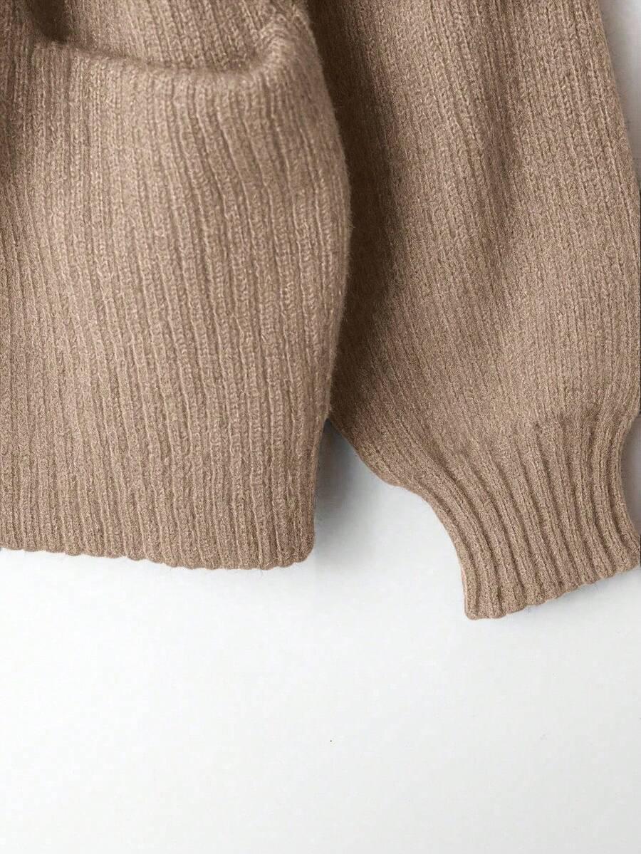 BRĄZOWY SWETER WIĄZANIE