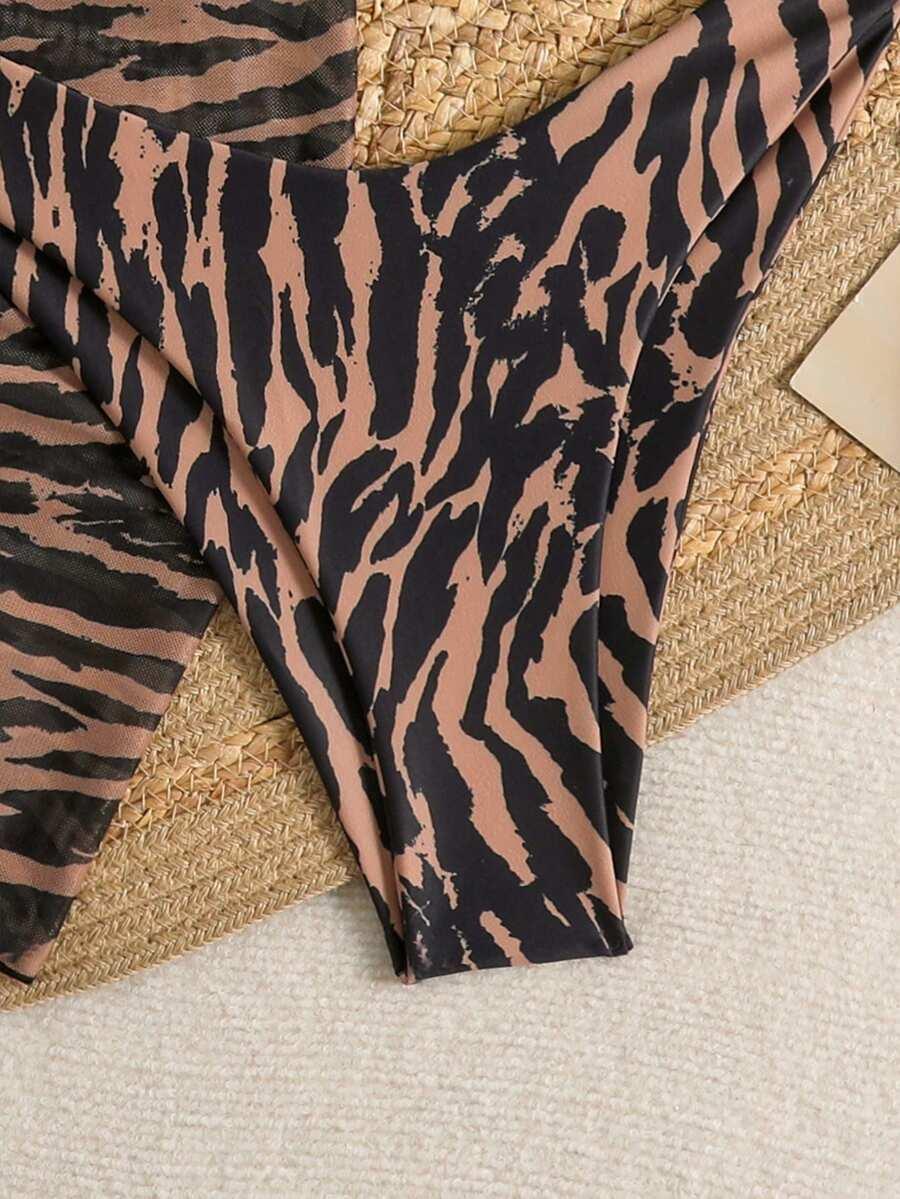 TRZYCZĘŚCIOWY KOMPLET BIKINI  ANIMAL PRINT