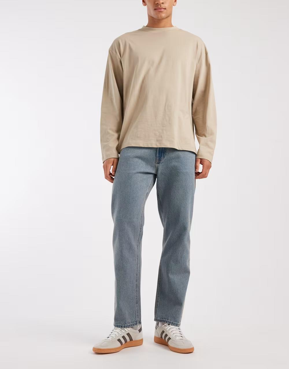 NIEBIESKIE SPODNIE JEANS PROSTA NOGAWKA