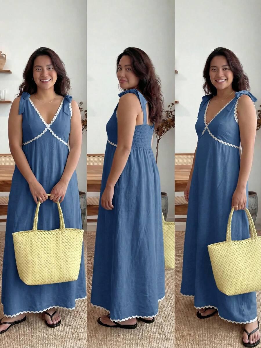 niebieska maxi sukienka