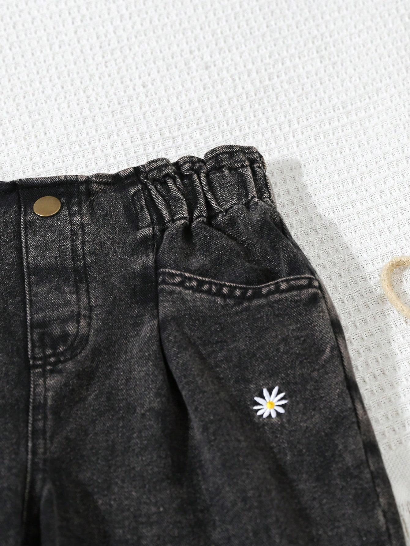 CZARNE SPODNIE JEANS HAFT