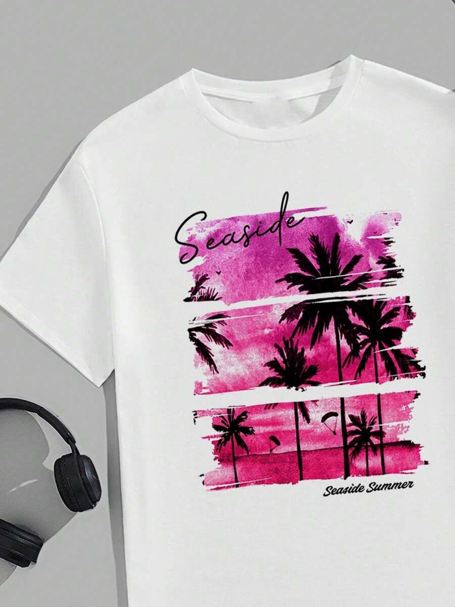 biały t-shirt print