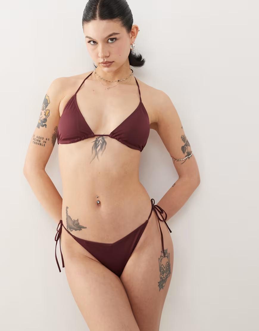 BORDOWY DÓŁ OD BIKINI WIĄZANIE