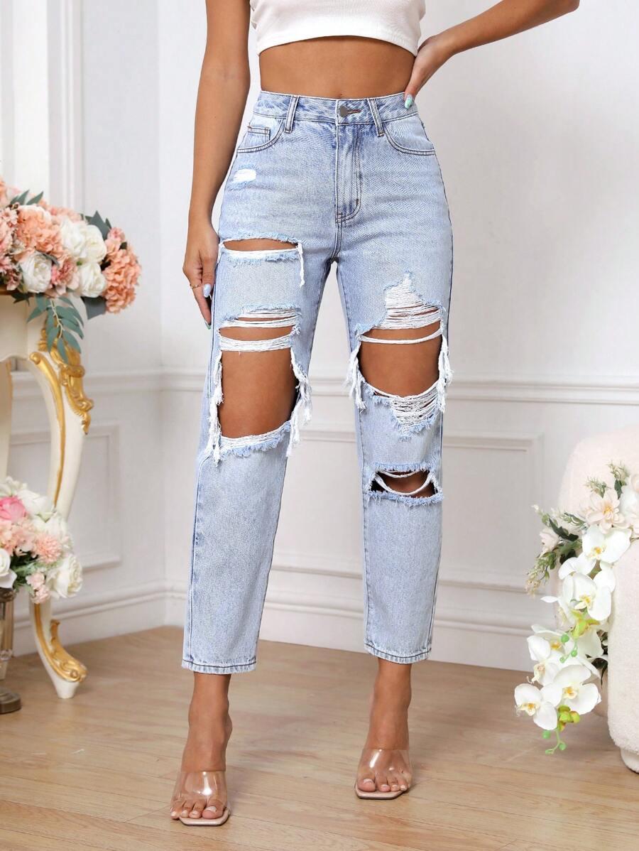 niebieskie spodnie jeans 