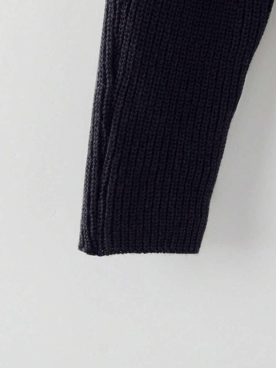 czarny dzianinowy komplet sweter spodnie