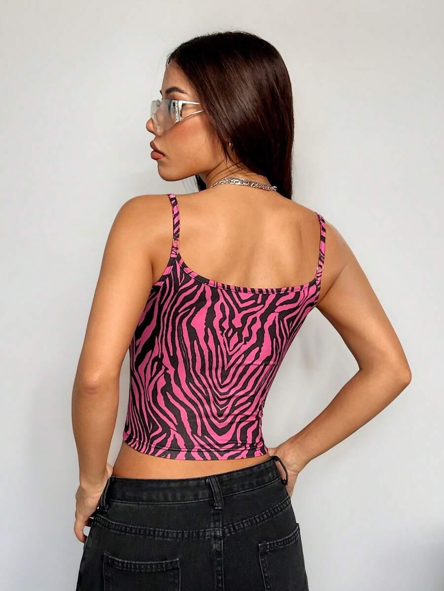 top na ramiączkach animal print