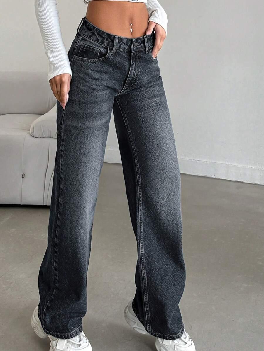 CZARNE SPODNIE JEANS