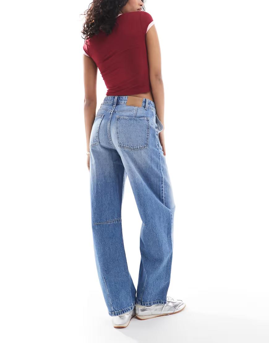 spodnie jeans barrel kieszenie