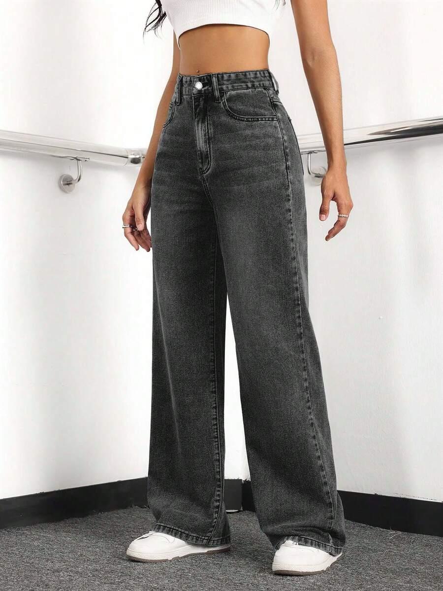 CZARNE SPODNIE JEANS