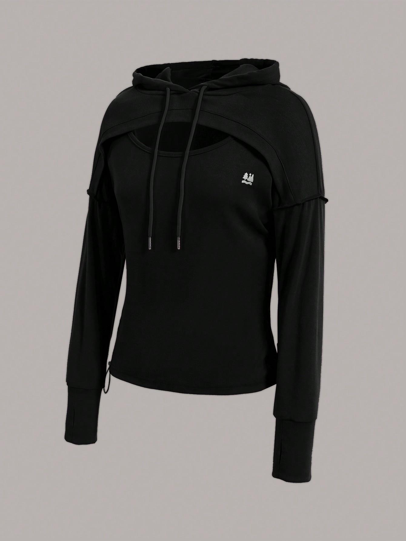 CZARNA BLUZA Z KAPTUREM