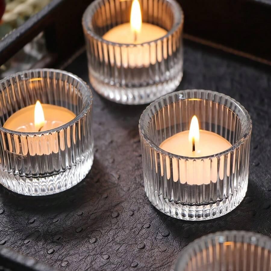 szklany świecznik 4-pack