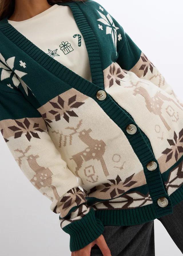 SWETER ROZPINANY WE WZORY