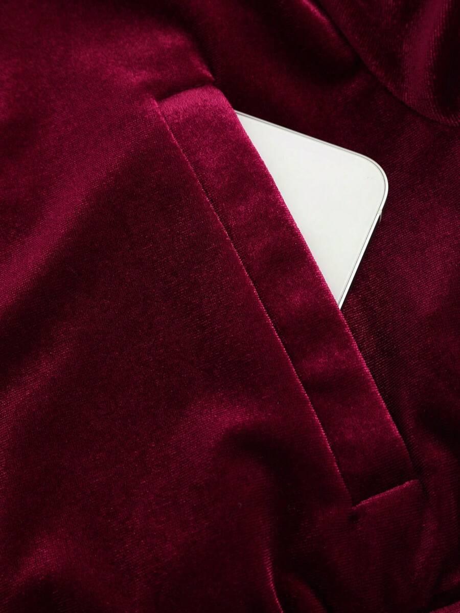 BORDOWY KOMPLET ROZPINANA BLUZA SPODNIE