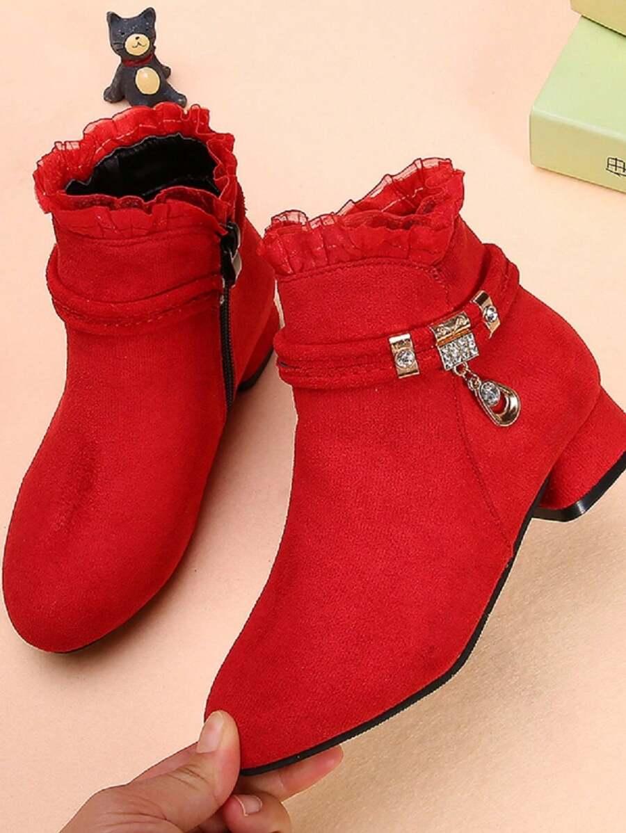 czerwone botki zip