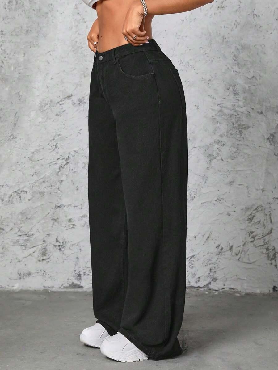 CZARNE SPODNIE JEANS