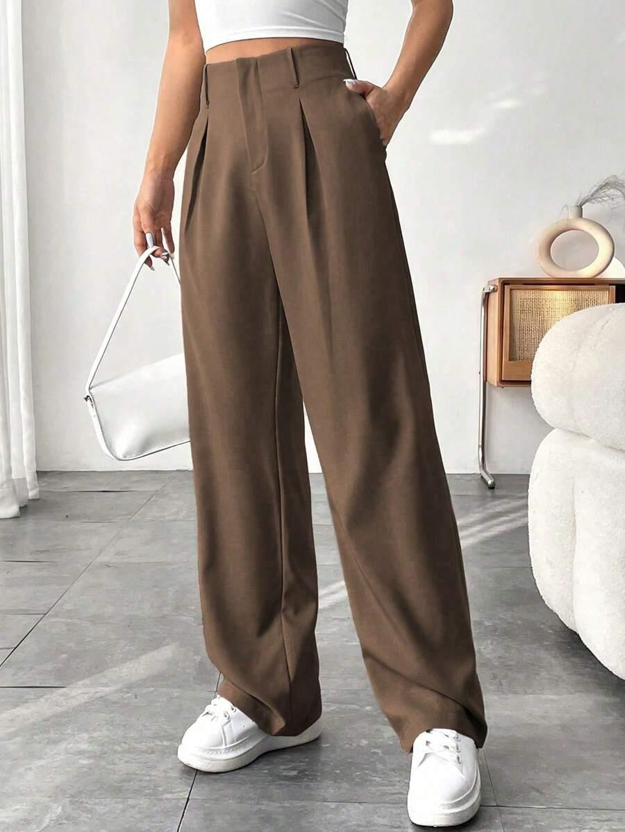 brązowe spodnie casual 