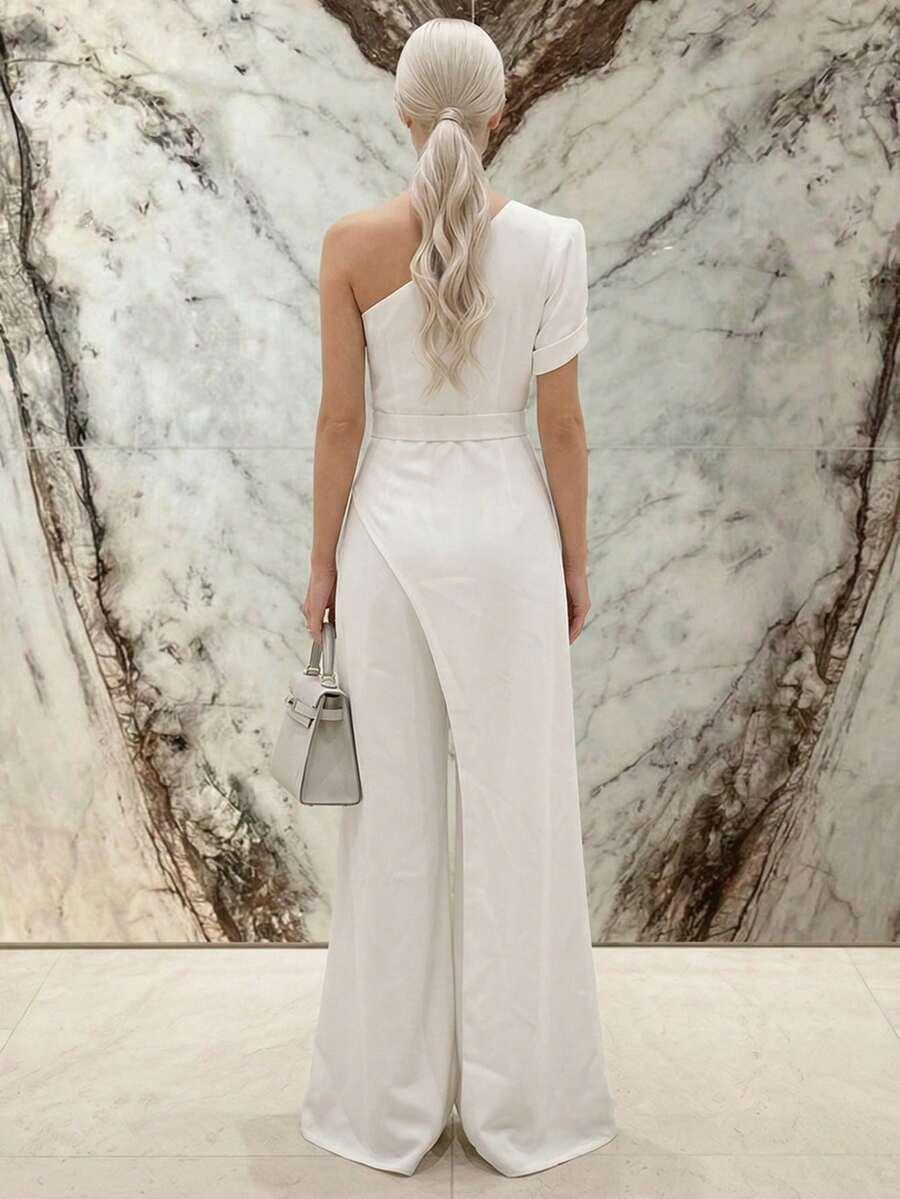 biały elegancki kombinezon