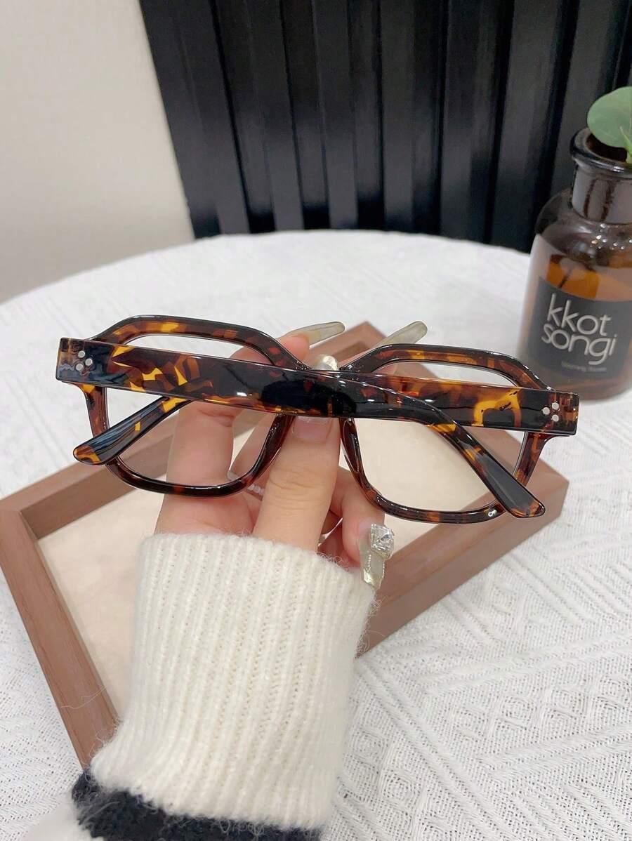okulary zerówki leopard print