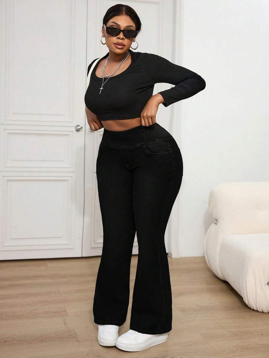 CZARNE SPODNIE JEANS 