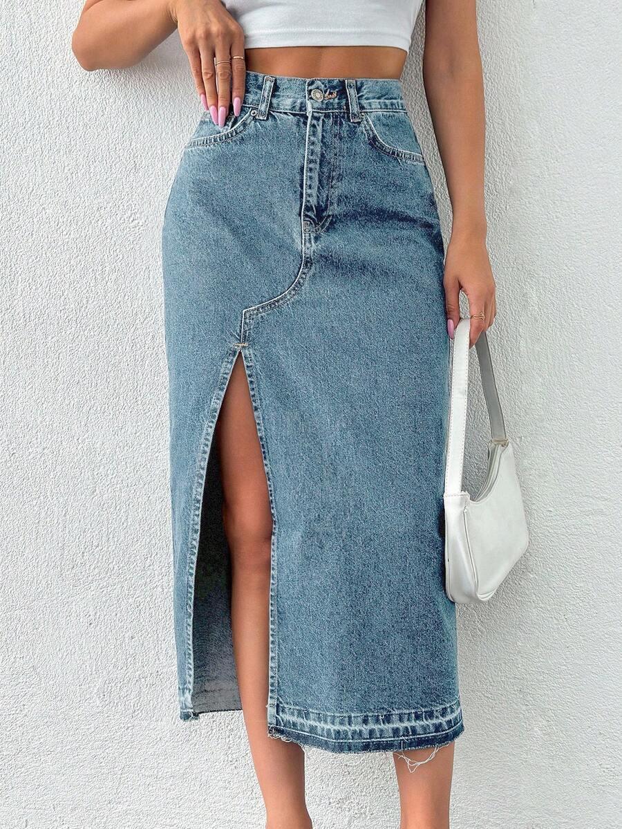 midi spódnica jeans