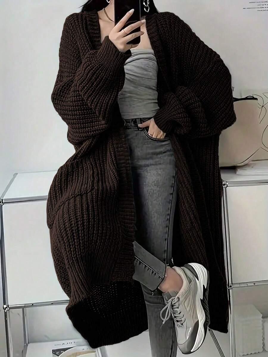 brązowy sweter kardigan 