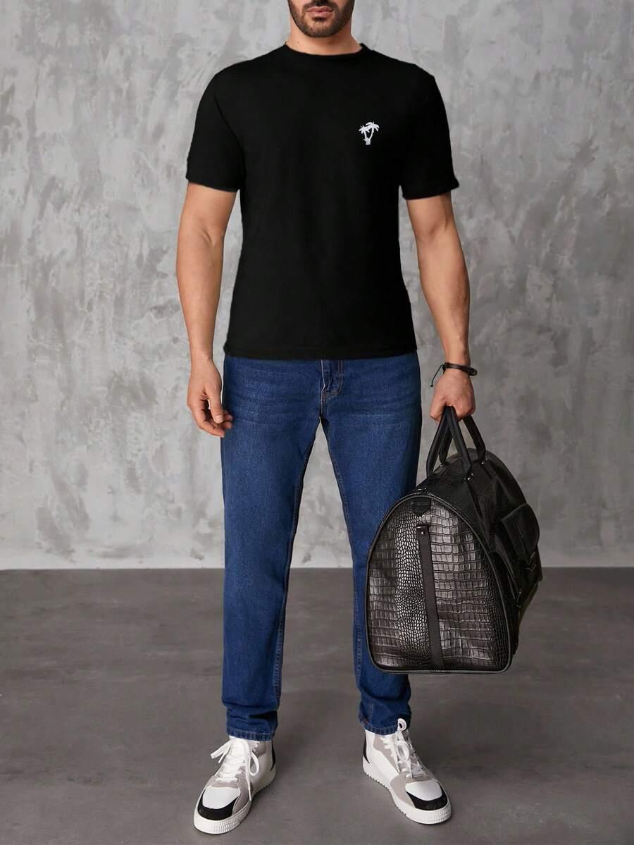 czarny t-shirt print