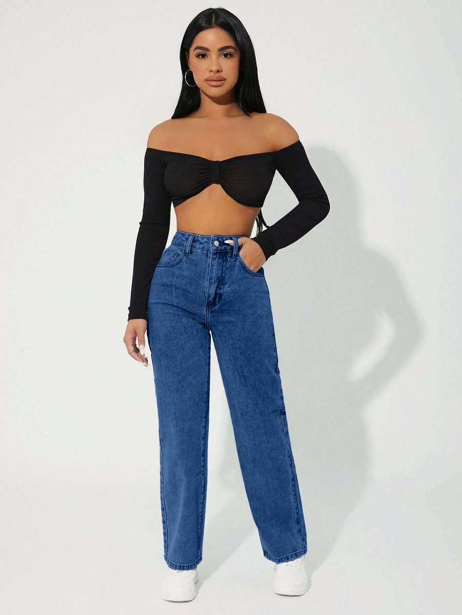SPODNIE JEANS WYSOKI STAN