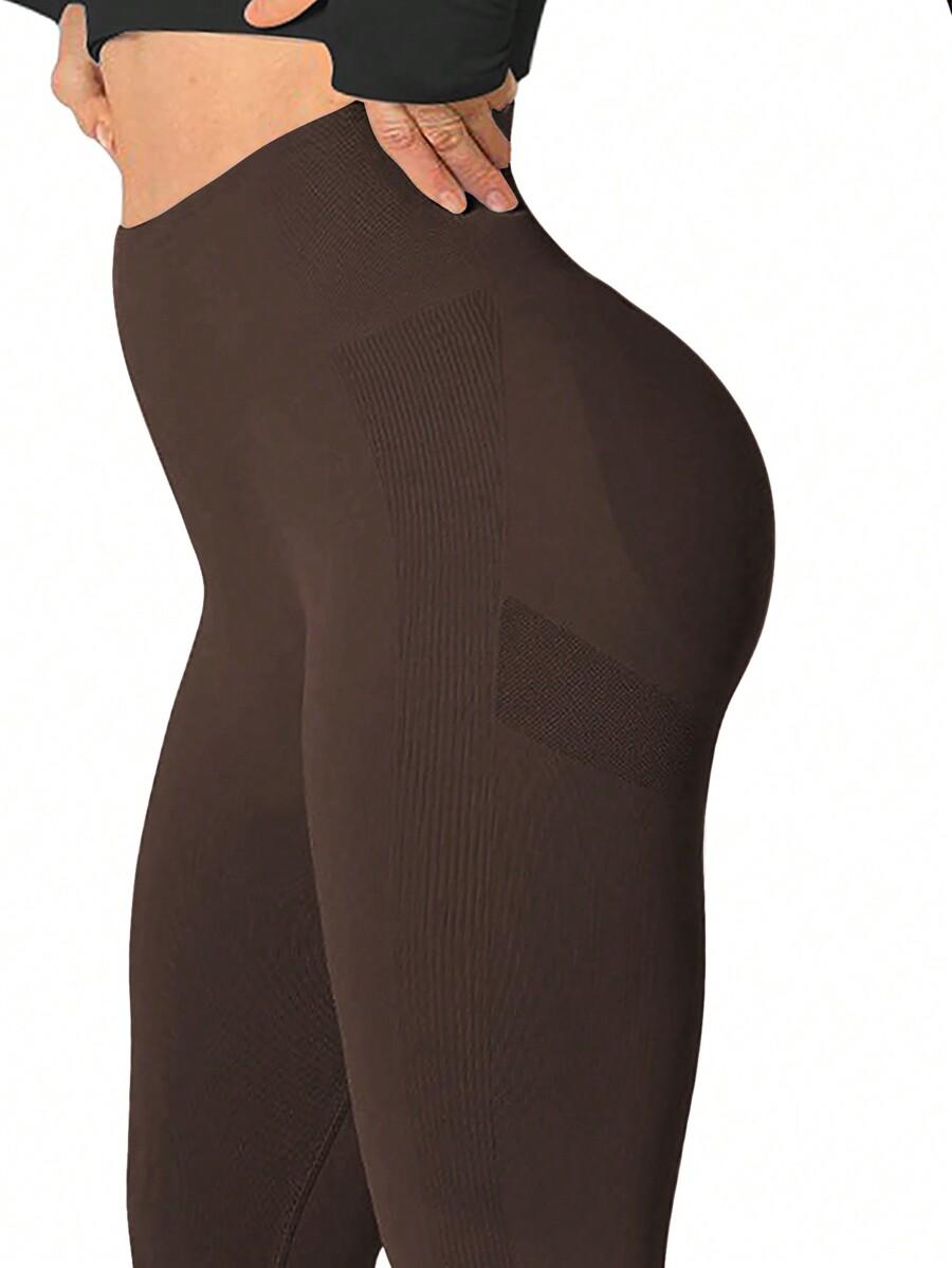 BRĄZOWE SPORTOWE LEGGINSY