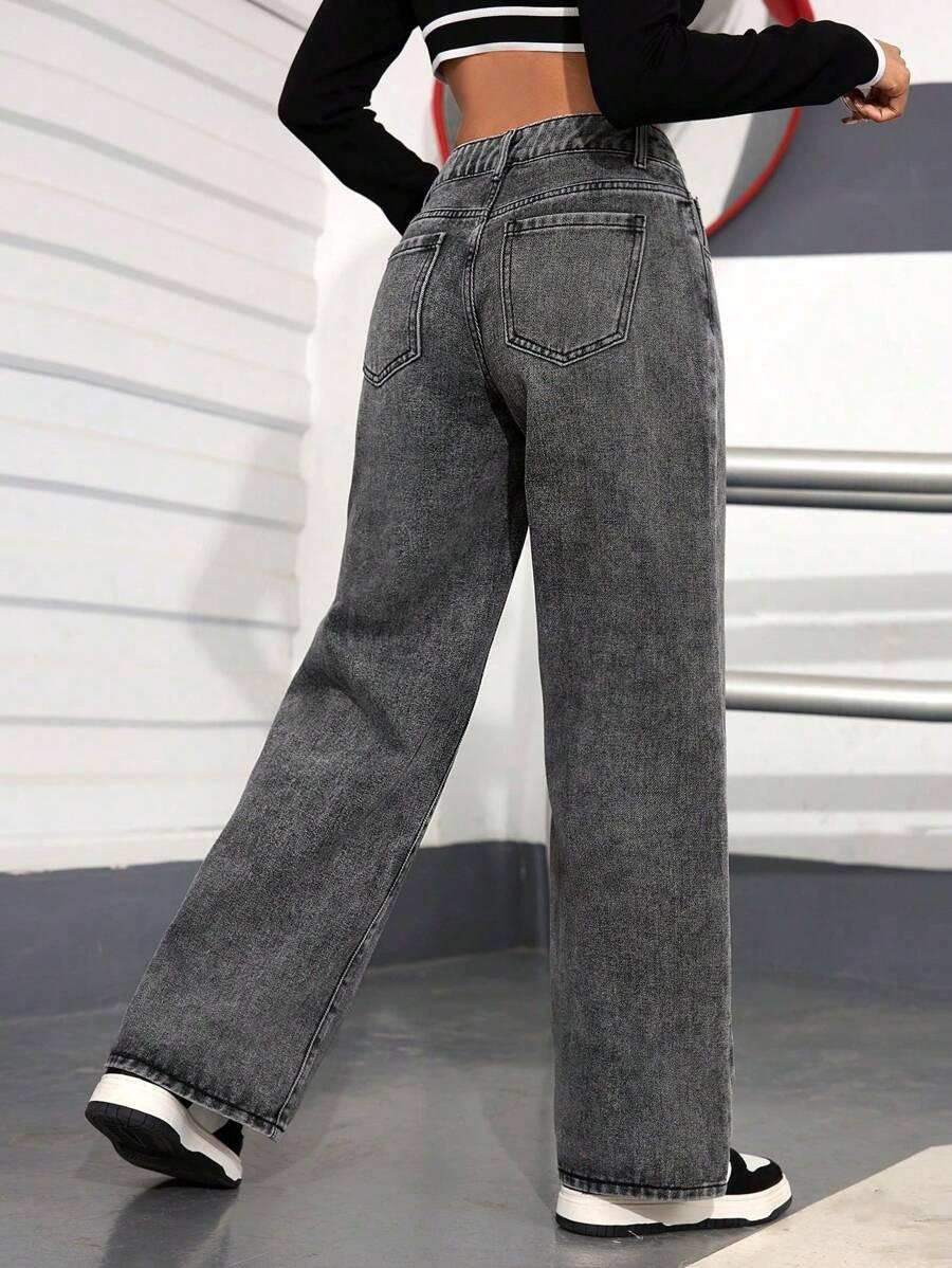SZARE SPODNIE JEANS