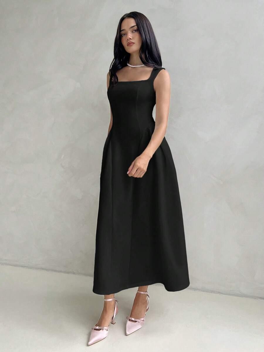 CZARNA MAXI SUKIENKA