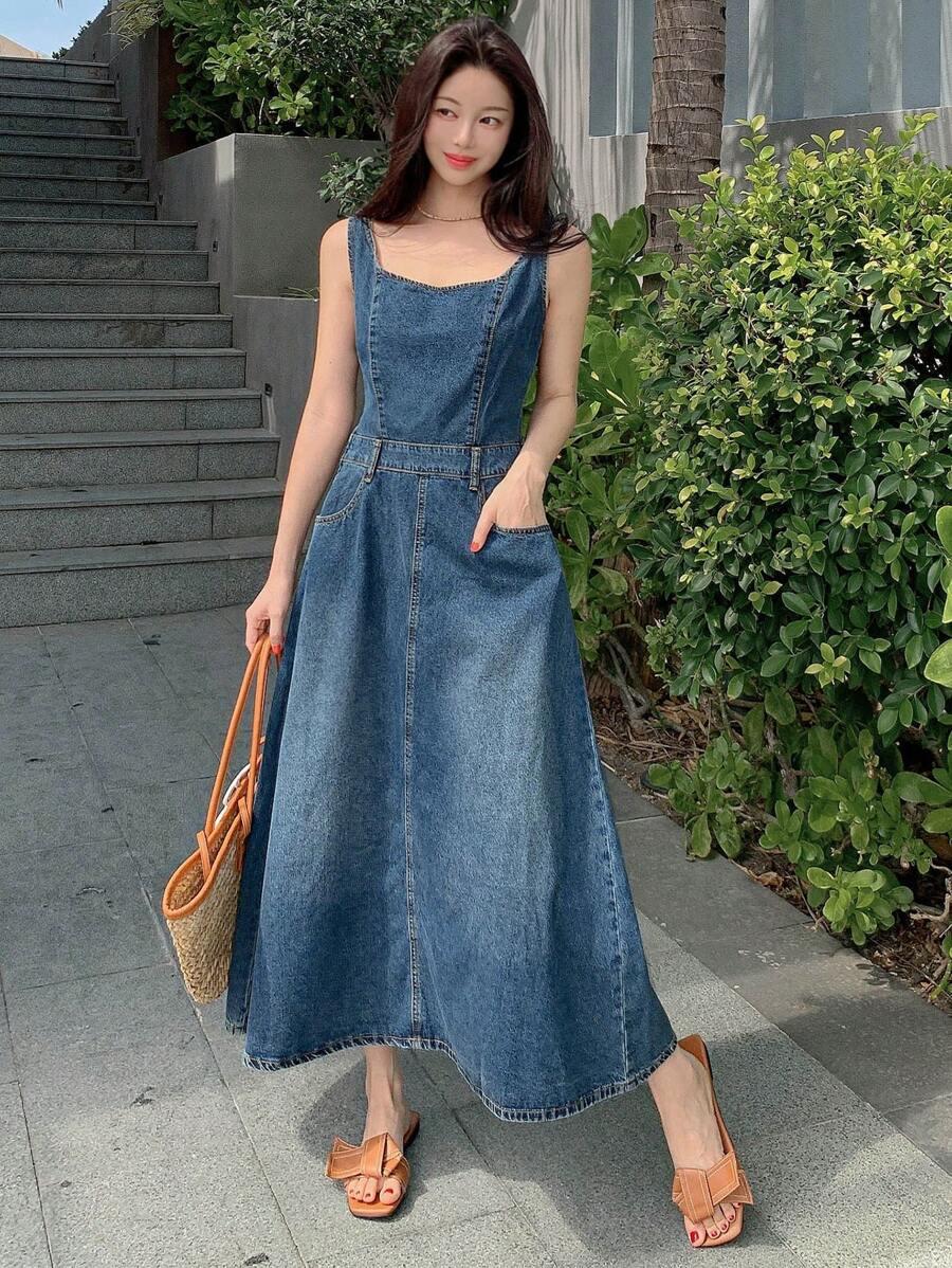 JEANSOWA MIDI SUKIENKA 