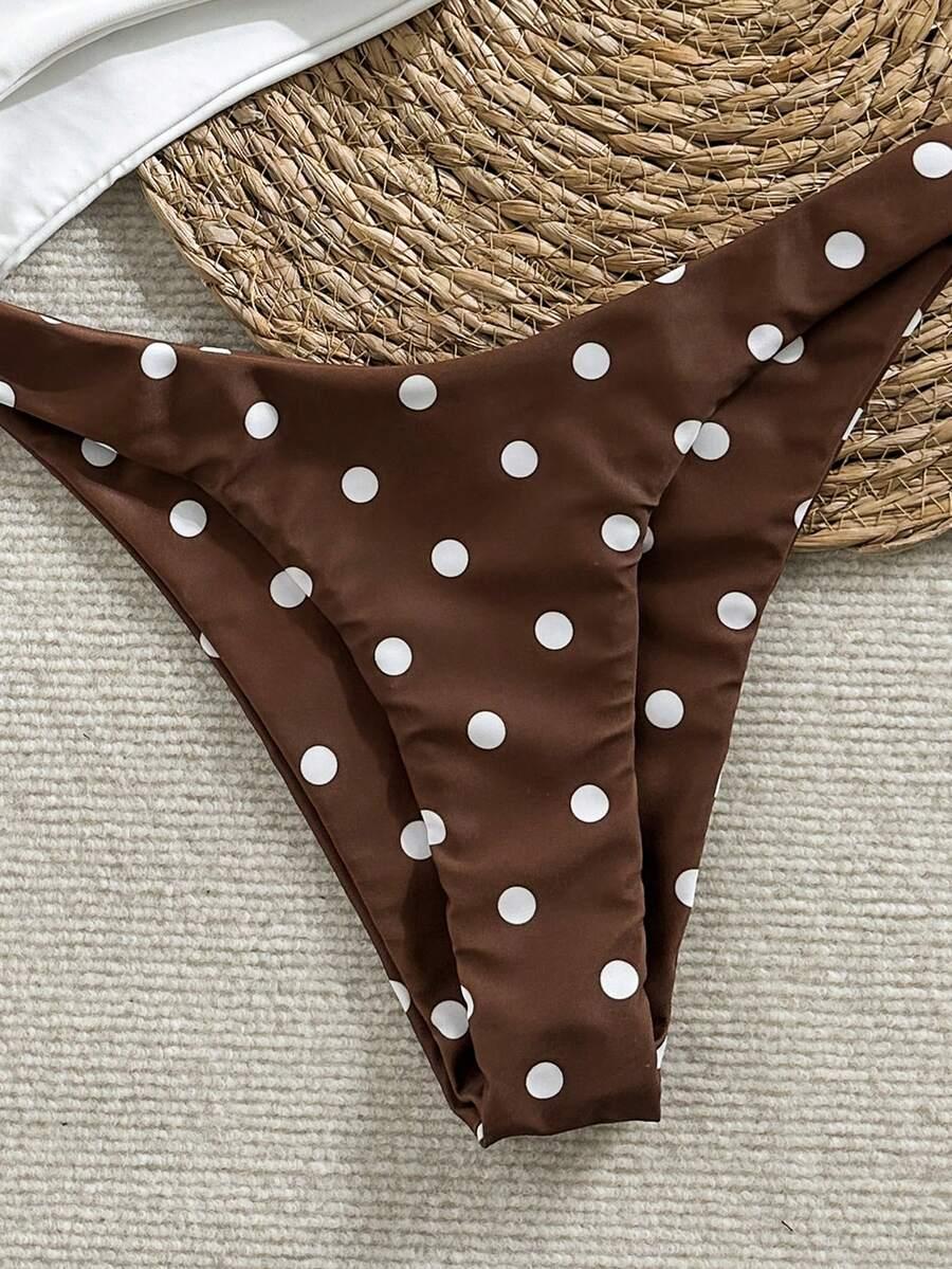 dół od bikini wzór groszki