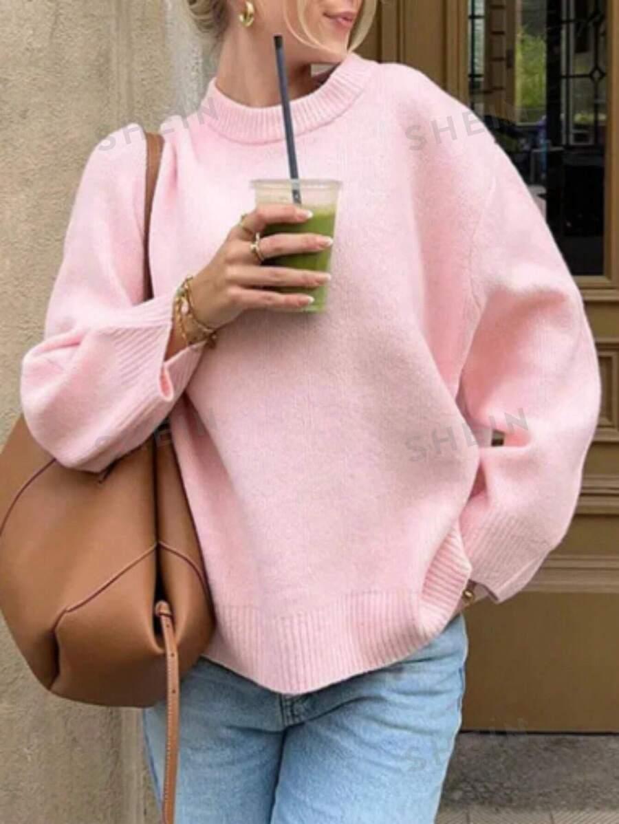 RÓŻOWY SWETER OVERSIZE