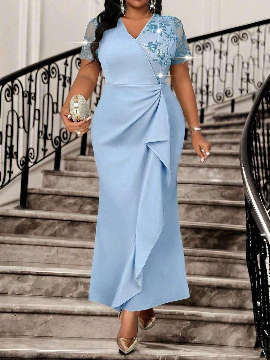 NIEBIESKA MAXI SUKIENKA