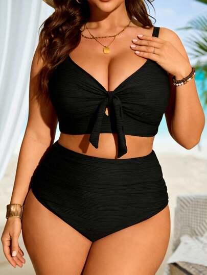 DWUCZĘŚCIOWE BIKINI DAMSKIE Z WYSOKIM STANEM