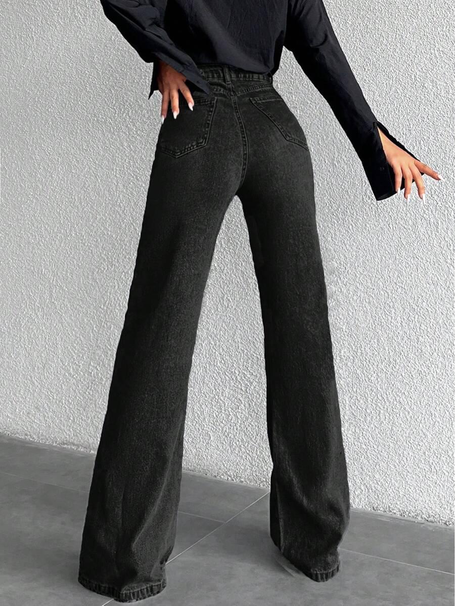 CZARNE SPODNIE JEANS 