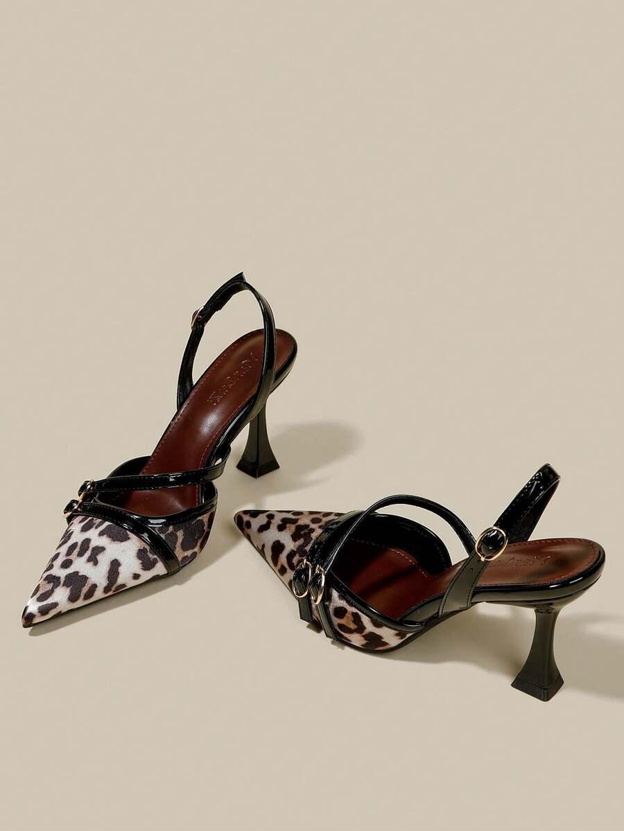 czółenka animal print obcas