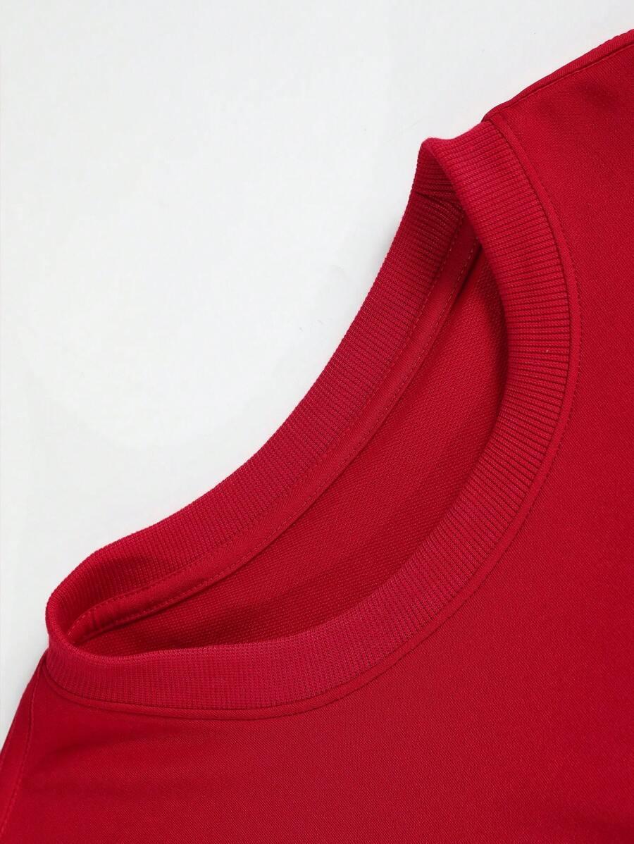 czerwony t-shirt casual 