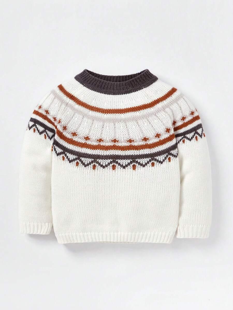 SWETER NIEMOWLĘCY Z WZOREM