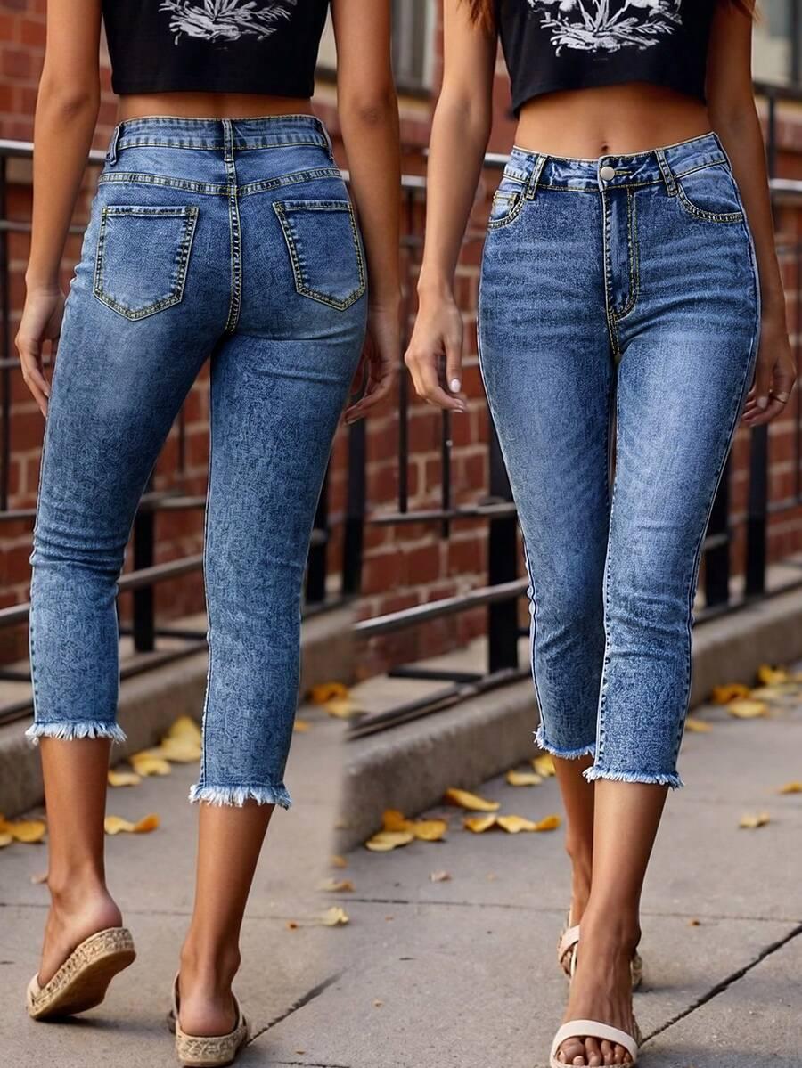 spodnie rurki jeans ripped