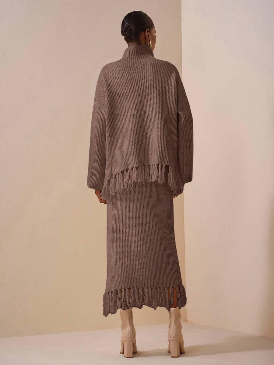 sweter spódnica dzianinowy komplet