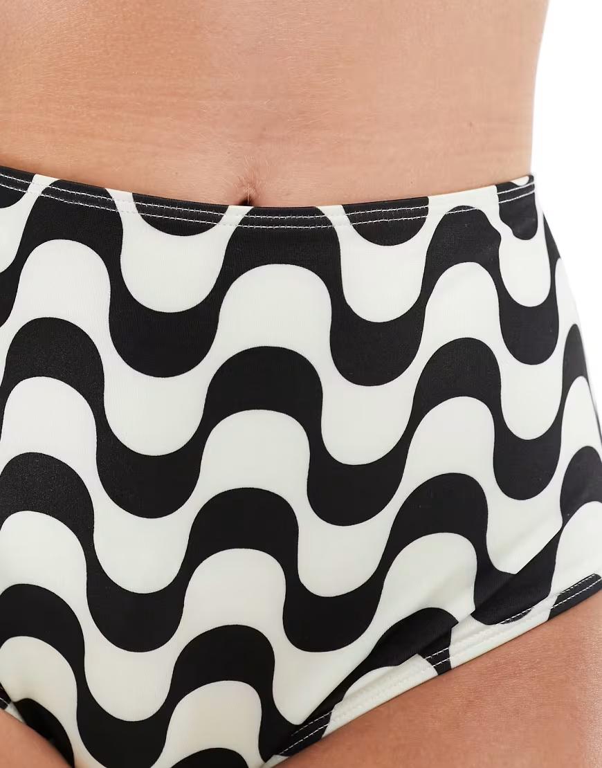 dół od bikini kontrast print