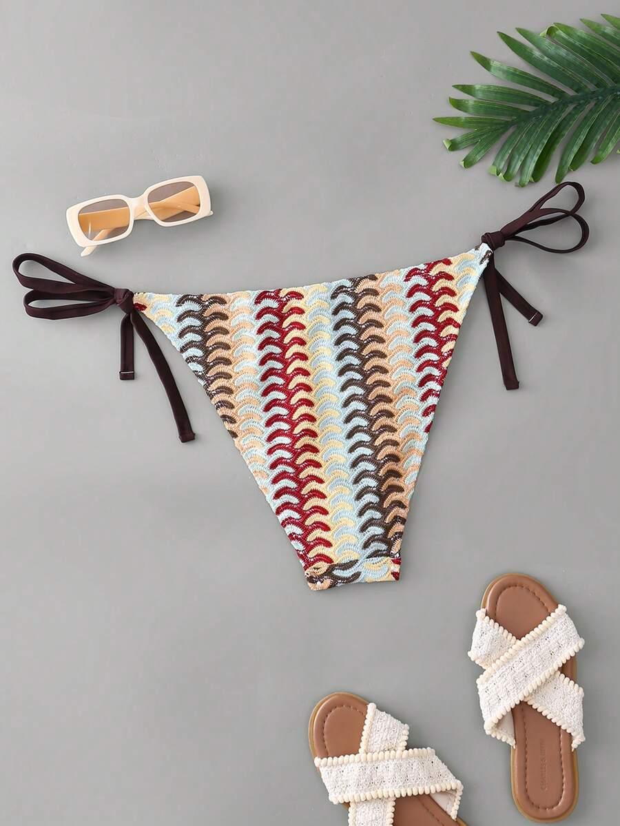 kolorowy dół bikini haft