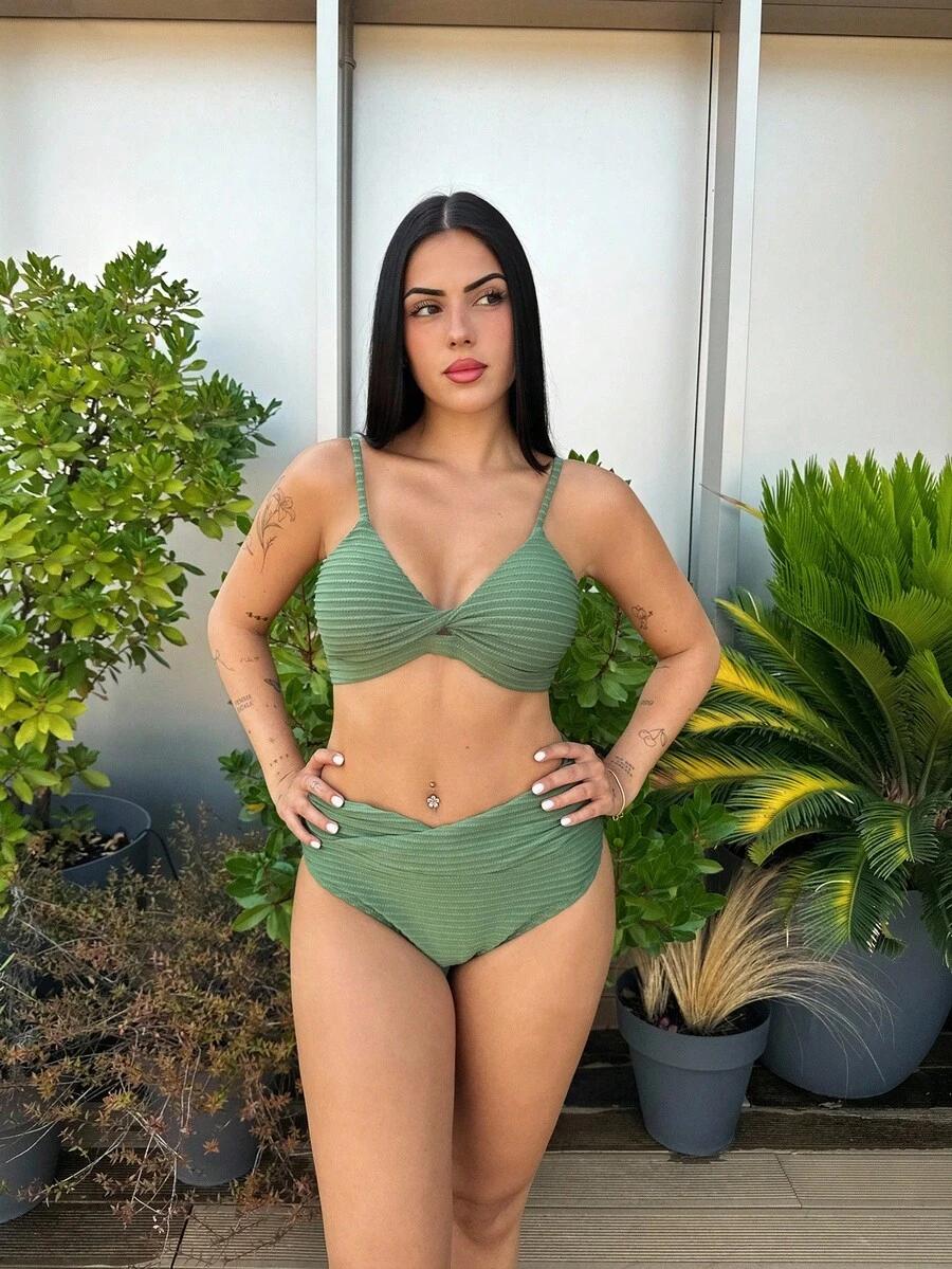 ZIELONY KOMPLET BIKINI STRUKTURA
