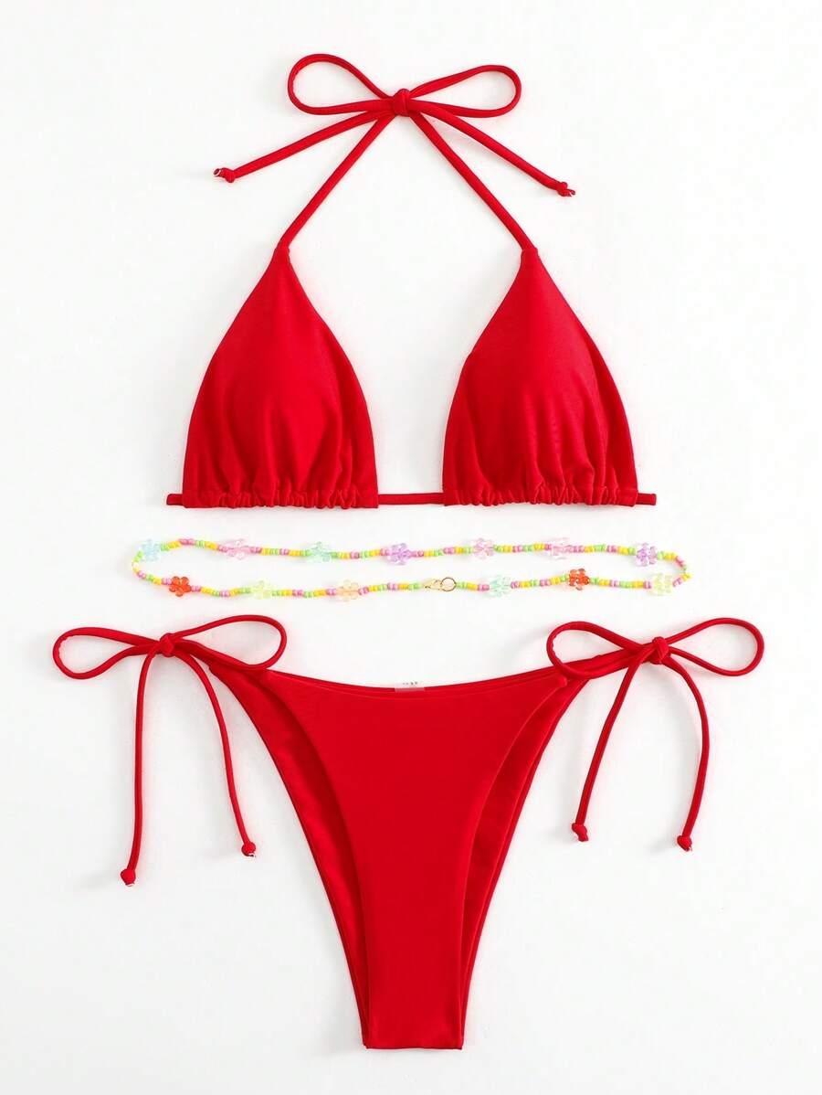 czerwona góra od bikini