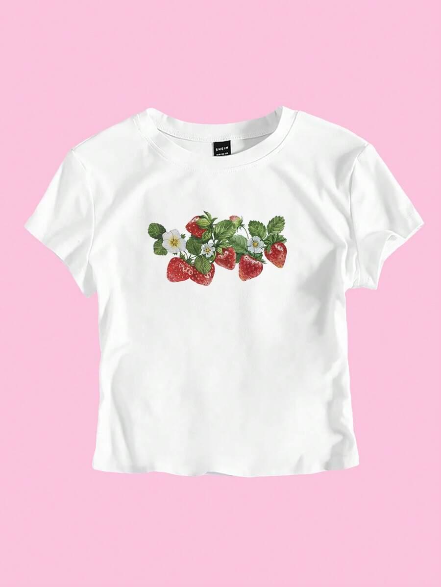biały top print
