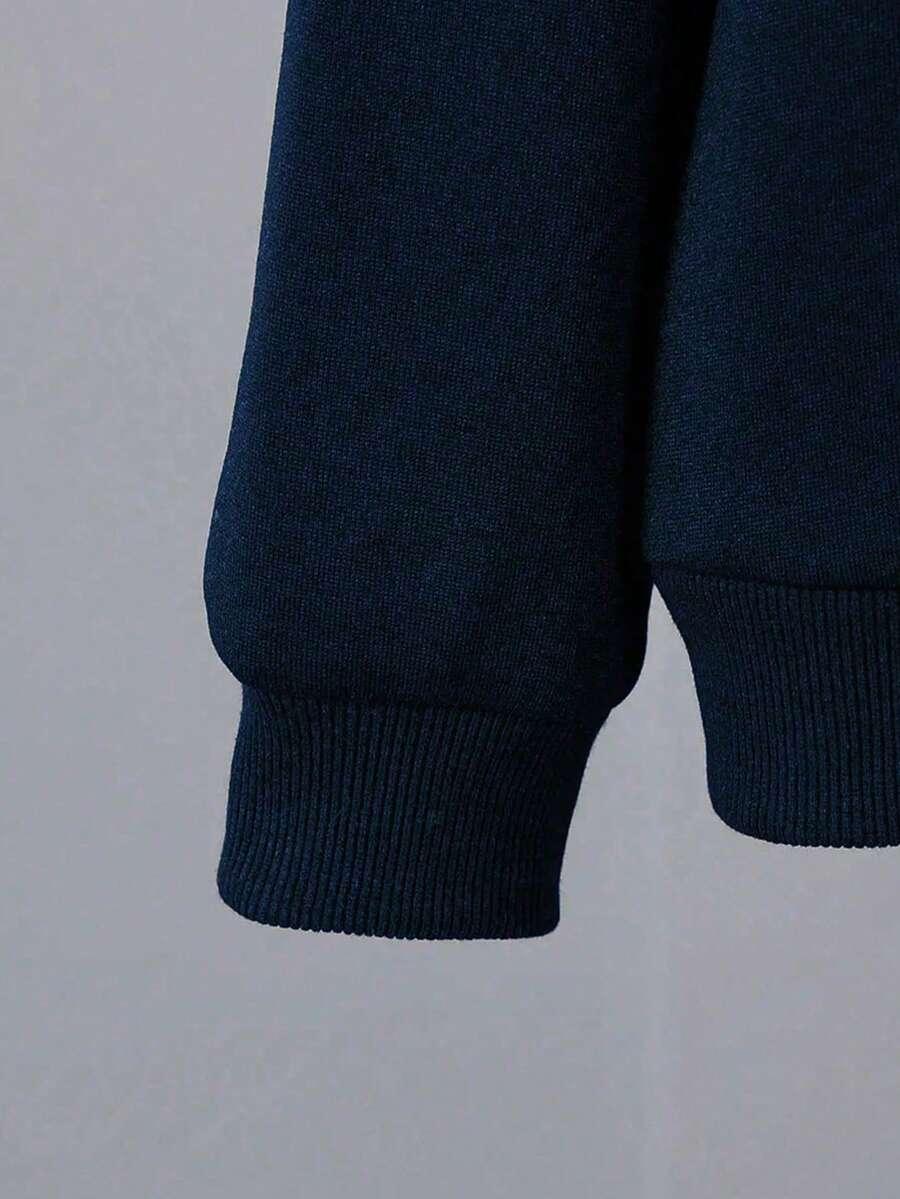 GRANATOWA BLUZA NADRUK